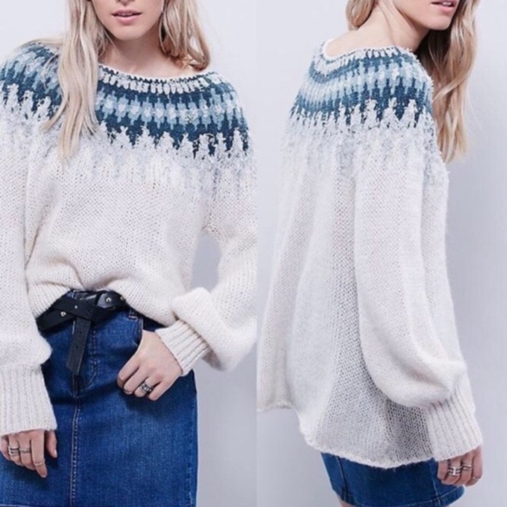 Free people Baltic fairisle pullover M